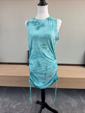 PINK Victoria's Secret Aqua Tie-Dye Ruched Mini Dress - NWOT